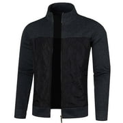 Xysaqa Men's Active Slim Fitted Track Lightweight Jacket Mens Full Zip Up Long Sleeve Spring Fall Jacket with Pockets Black
